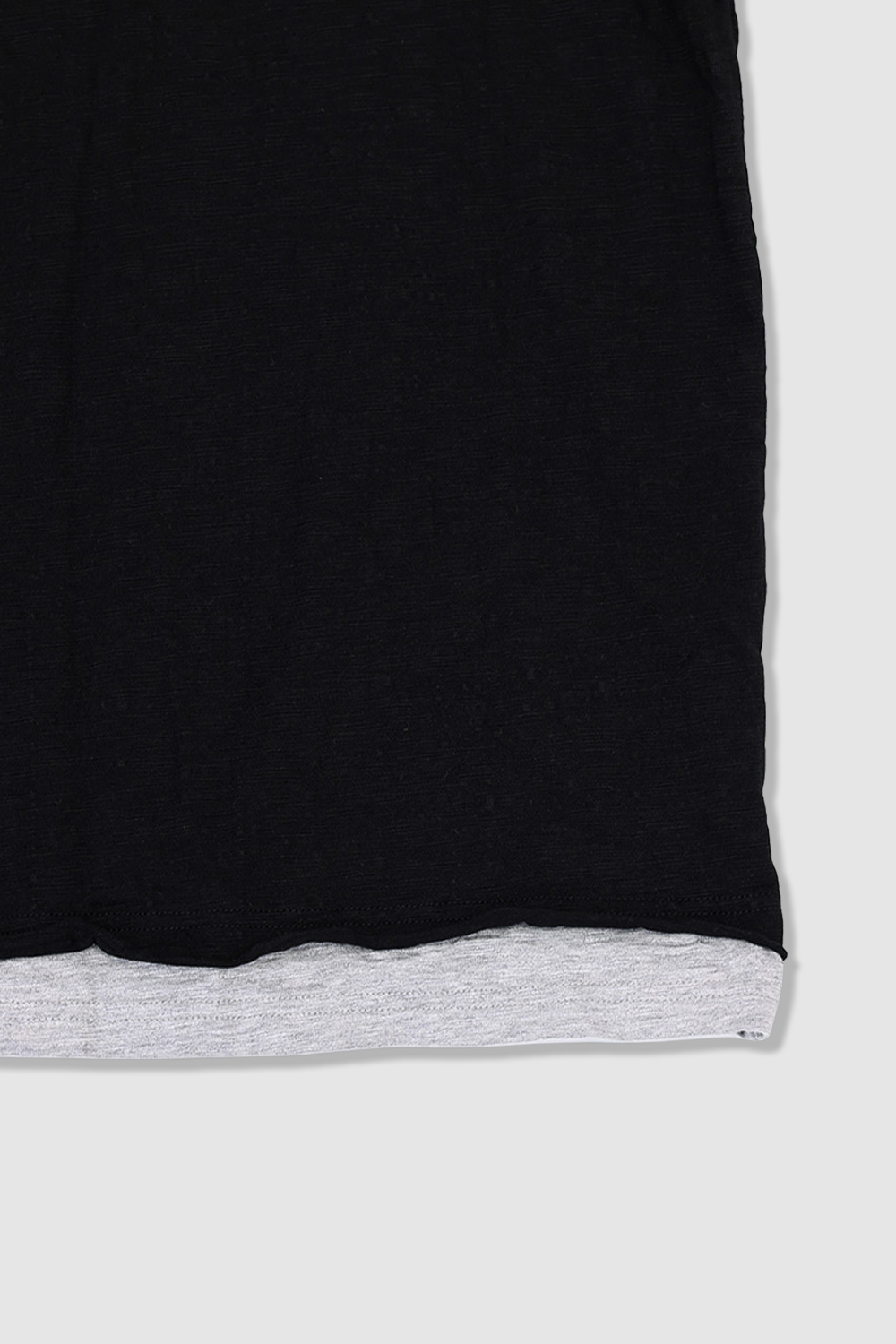 [ANYTIME LOREAK] FADE SLUB HALF T-SHIRT - BLACK