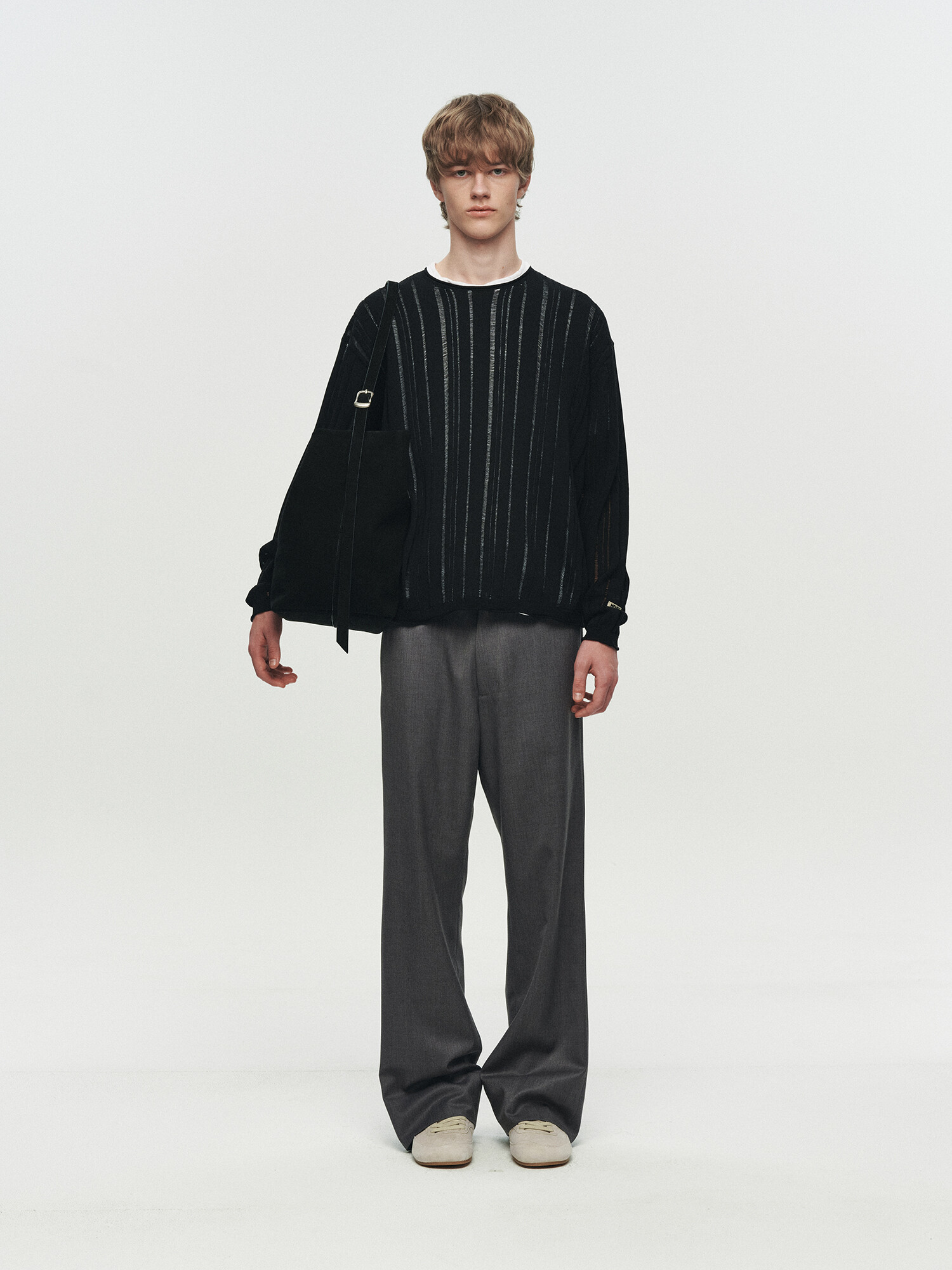 [HEUTE] CASHMERE WOOL V NECK KNIT (BLUE) 복제