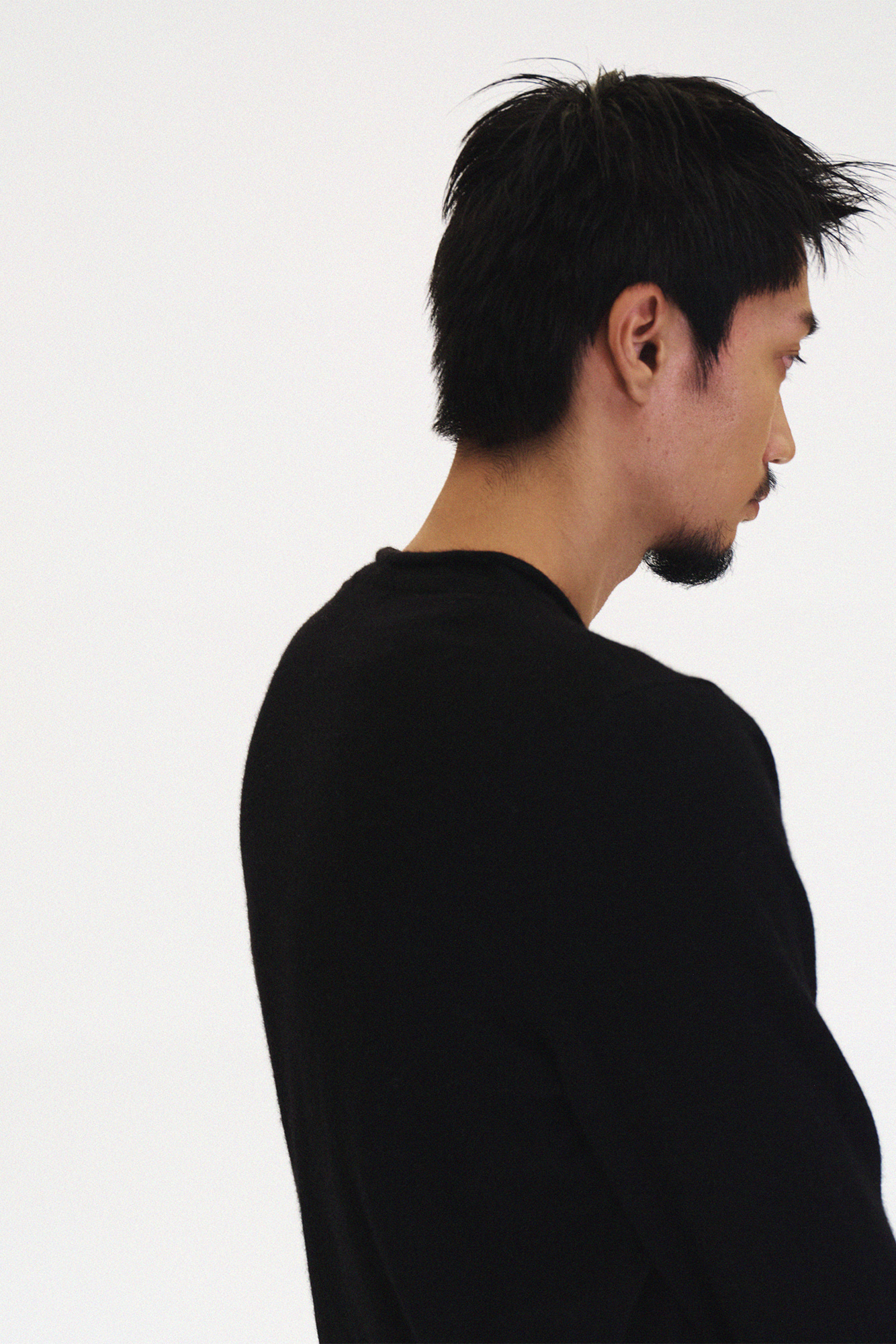 [SURFACE EDITION] RAW EDGE KNIT PULLOVER BLACK