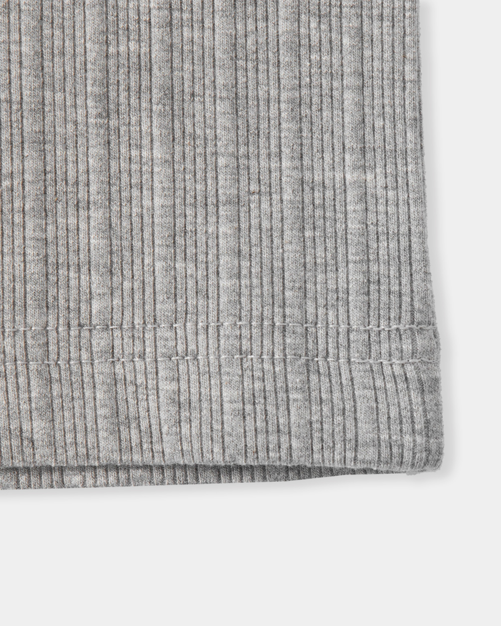 [kineto] Fine Cotton Ribbed Henley Top_Grey