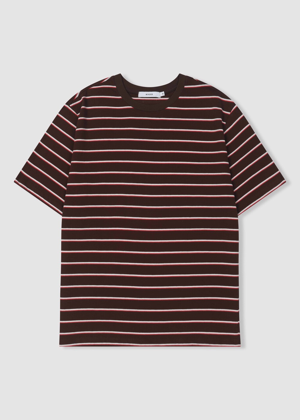 [WINDER] STRIPED COTTON TOP - BURGUNDY BROWN