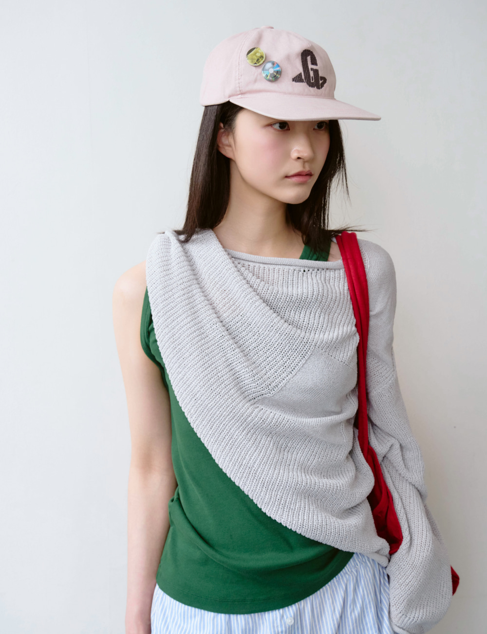 [GEN:RE] Play Homage Washed Ball Cap Light Pink