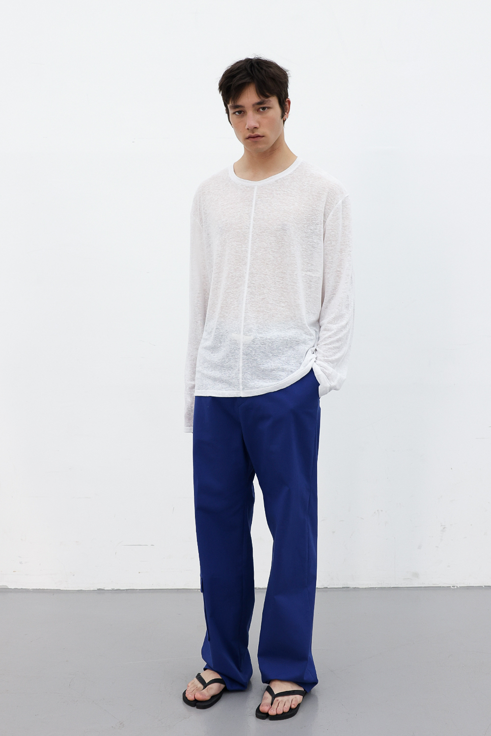 [ANYTIME LOREAK] CAMELLIA LAYERED TEE - WHITE/PINK