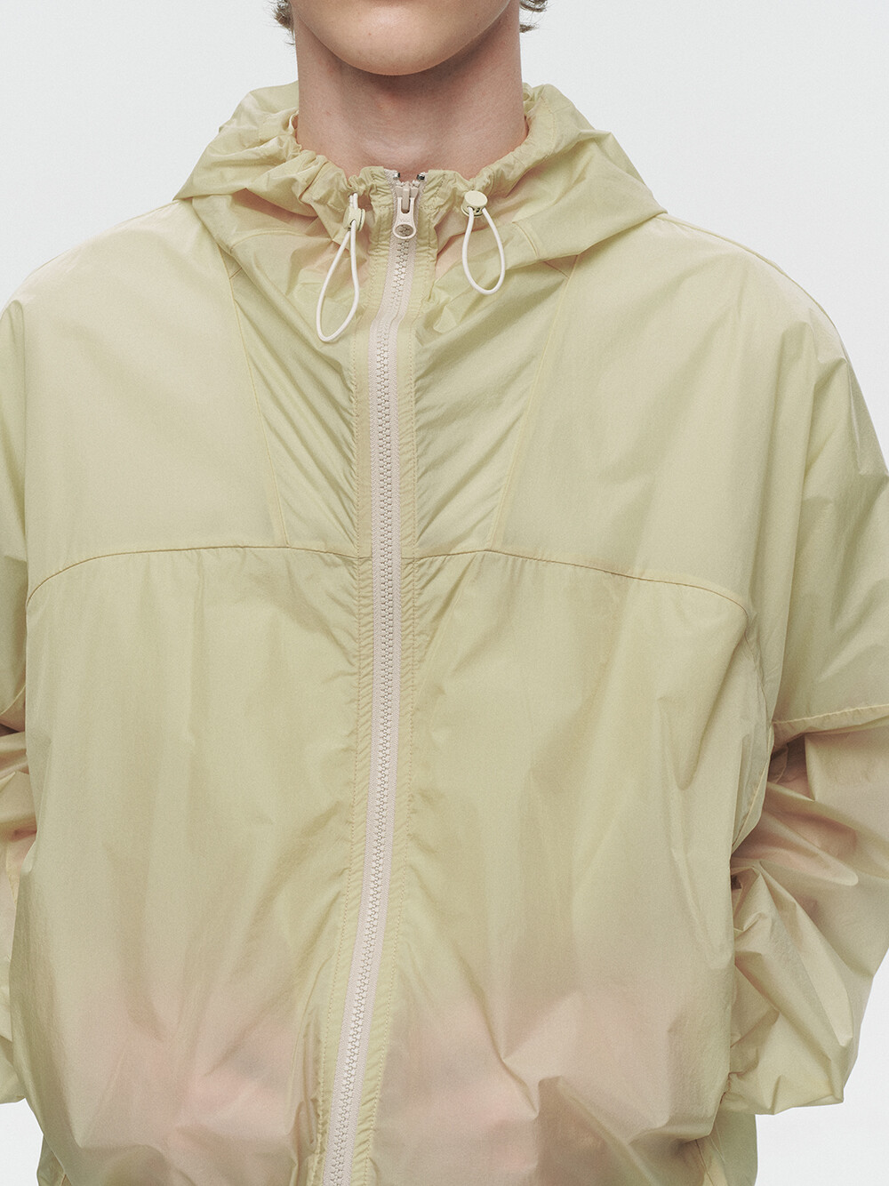 [HEUTE] KADE SHEER HOODED JACKET (YELLOW)