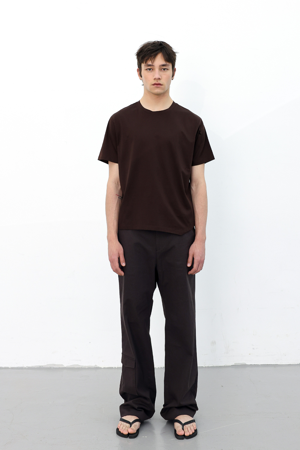 [ANYTIME LOREAK] POPPY WIDE COTTON PANTS - BROWN