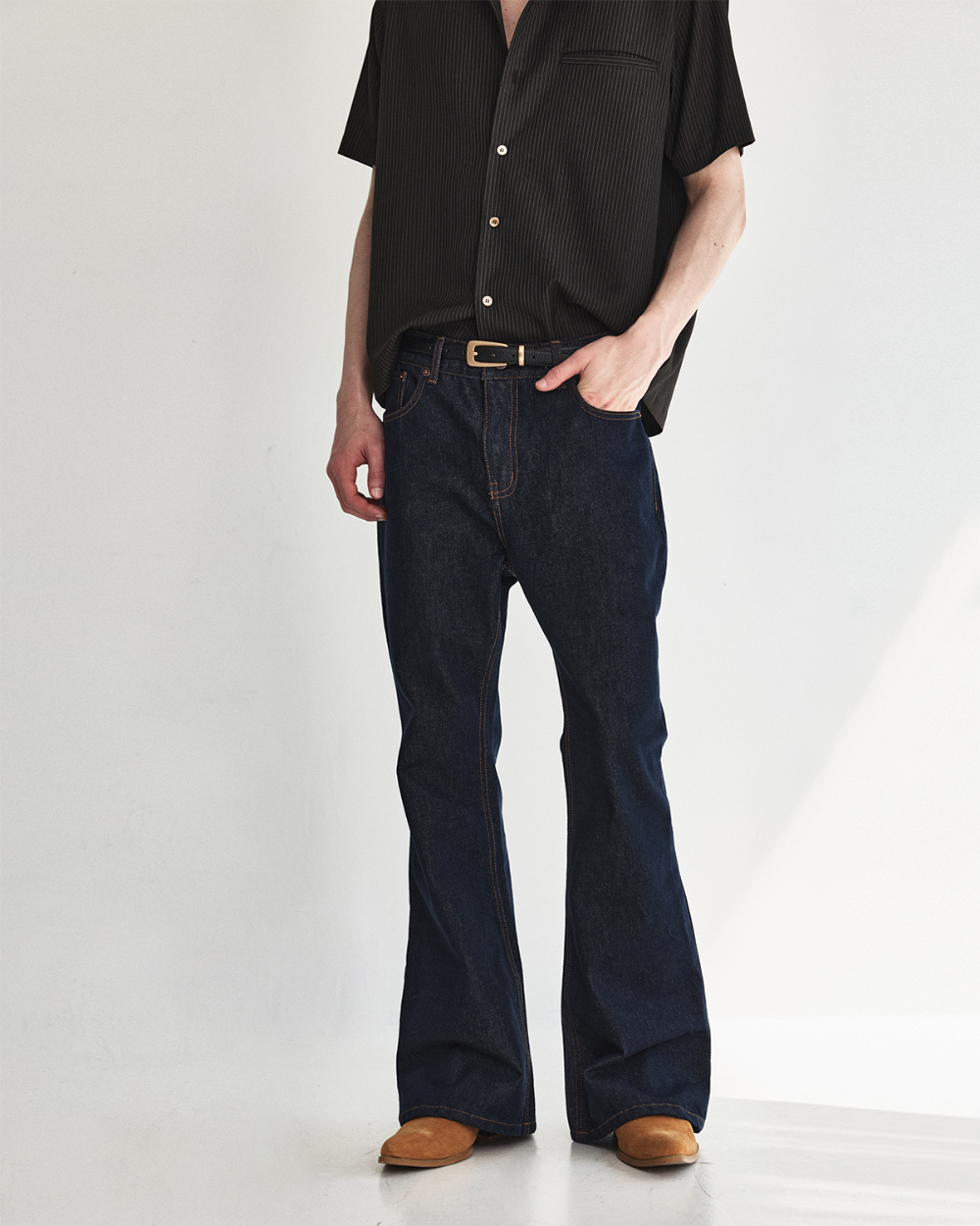 [kineto] Classic Selvedge Flare Denim Pants_Indigo Blue