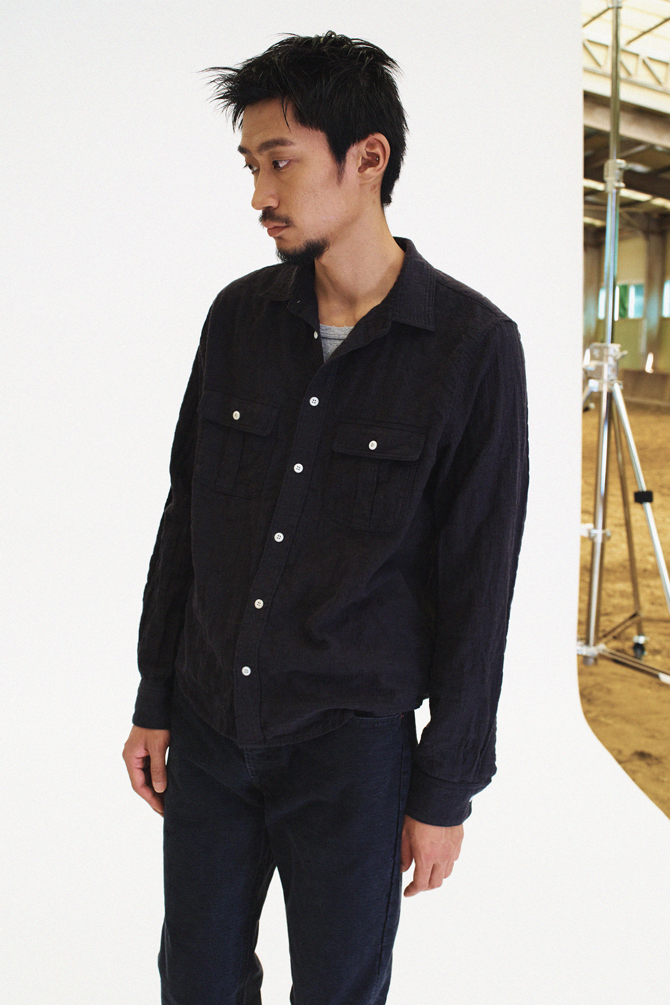 [SURFACE EDITION] BRUSHED WORK SHIRTS BLACK