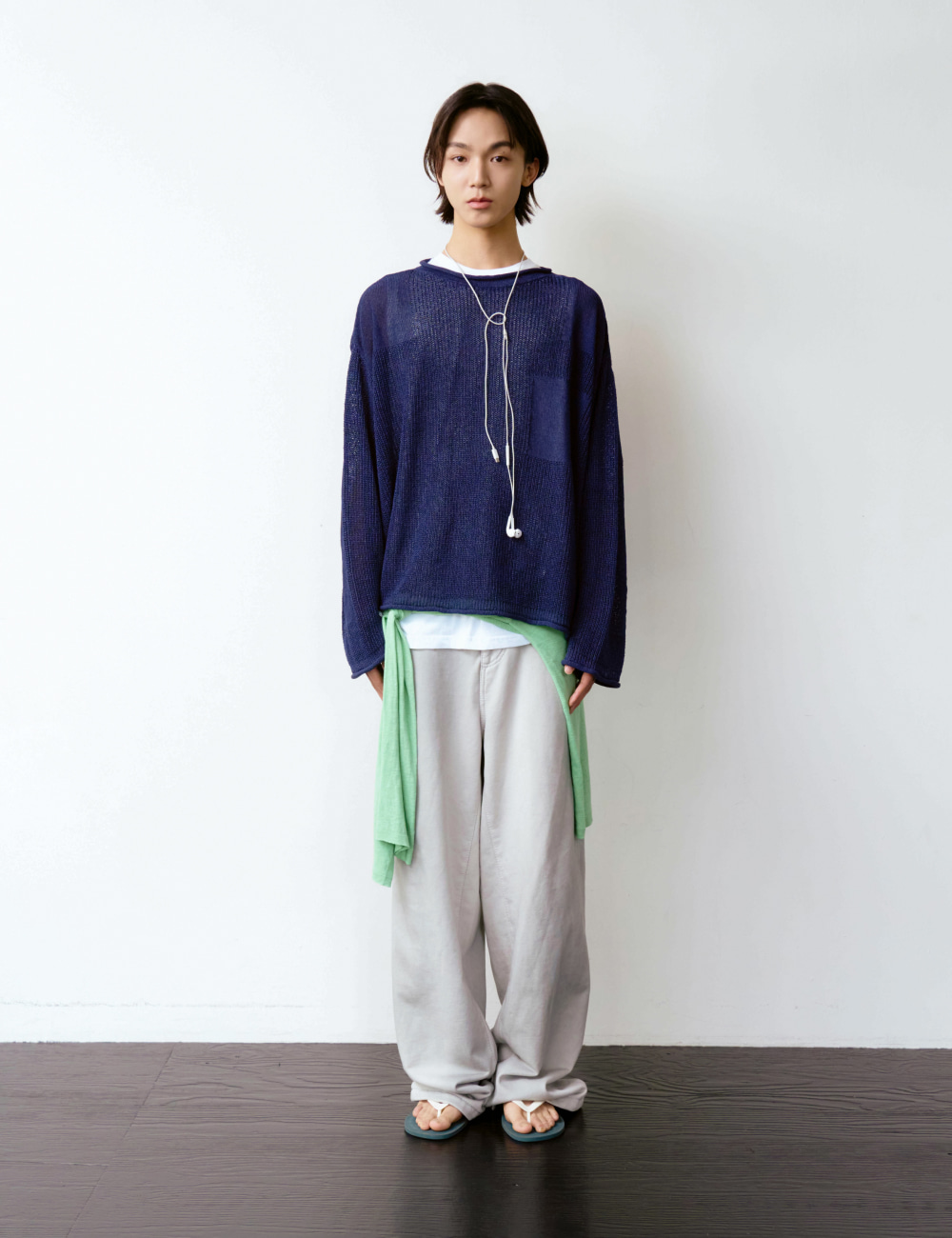 [GEN:RE] Canopy Mesh Knit Navy