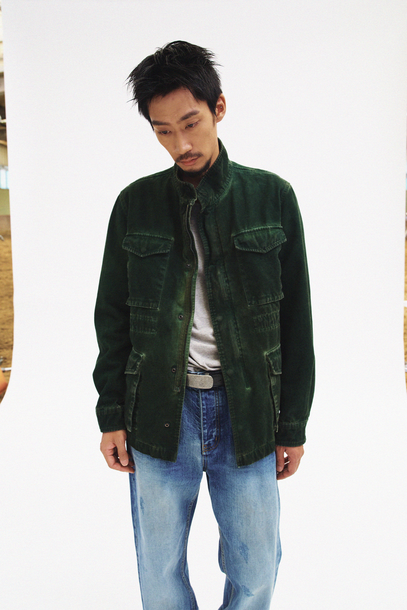 [SURFACE EDITION] OVERDYED FIELD JACKET WASHED GREEN