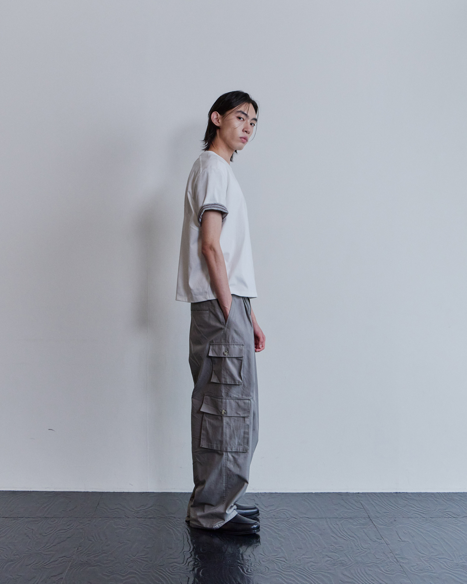 [WAVINESS] Stripe Layered T-shirts - White