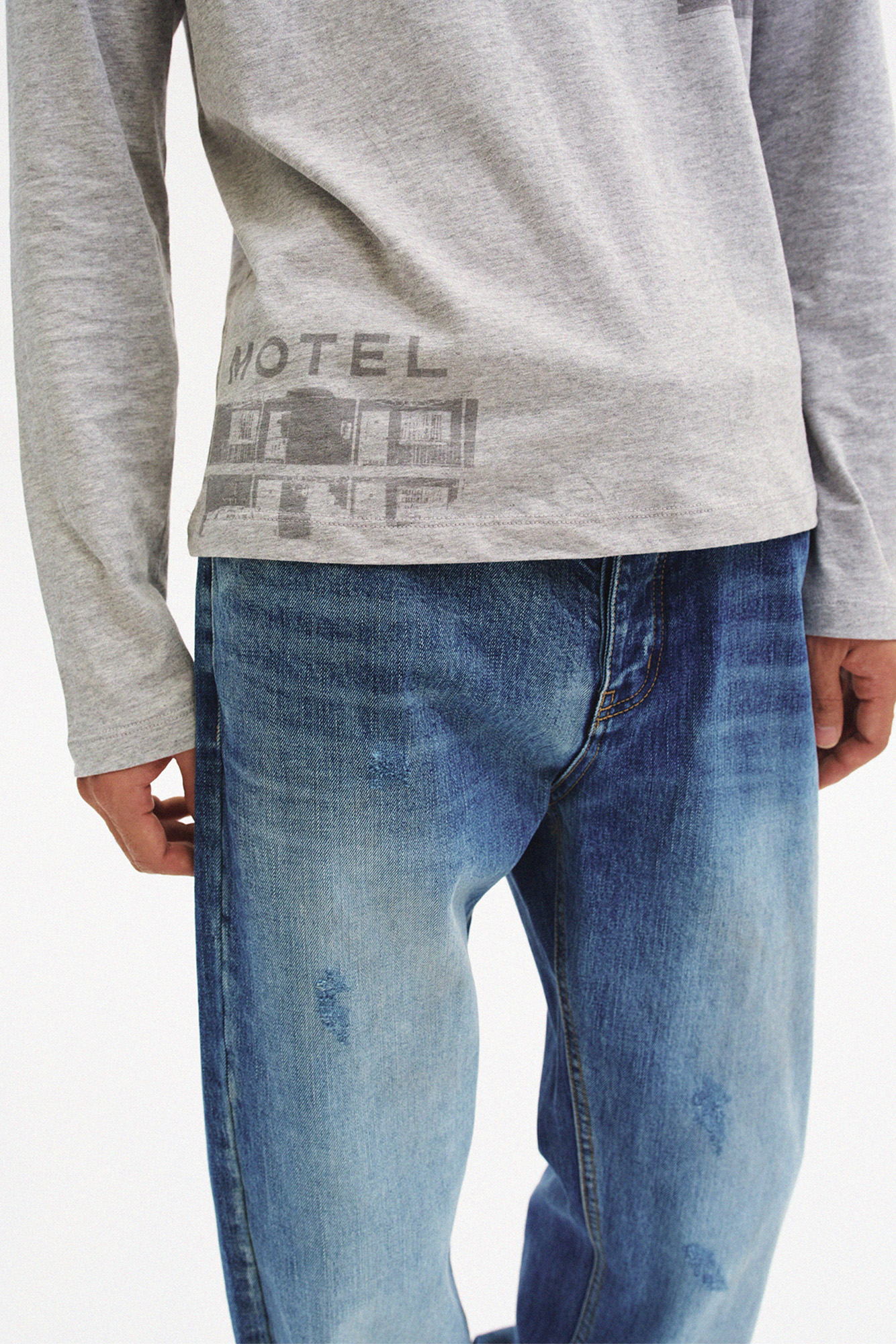 [SURFACE EDITION] STAIN STRAIGHT DENIM PANTS INDIGO