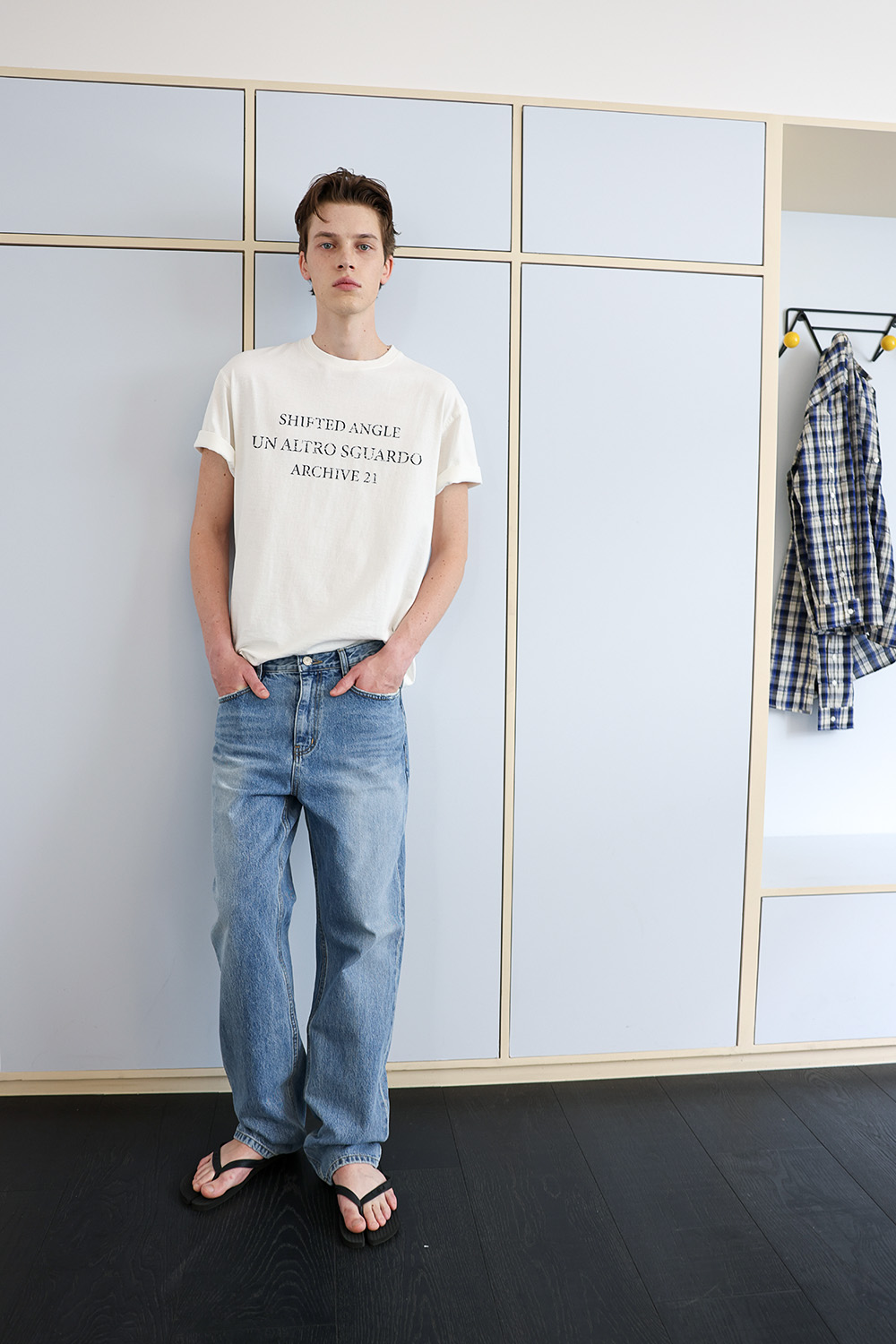 [ANYTIME LOREAK] SEDUM WASHED HALF T-SHIRT - WHITE