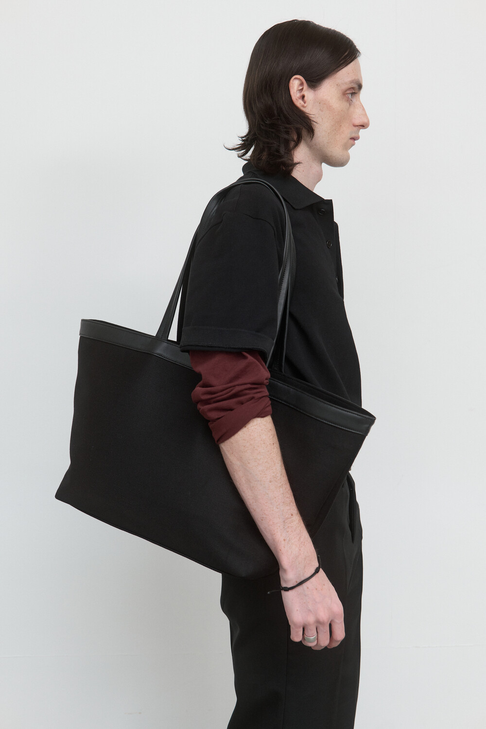 [WINDER] CLASSIC PIQUE TOP - BLACK