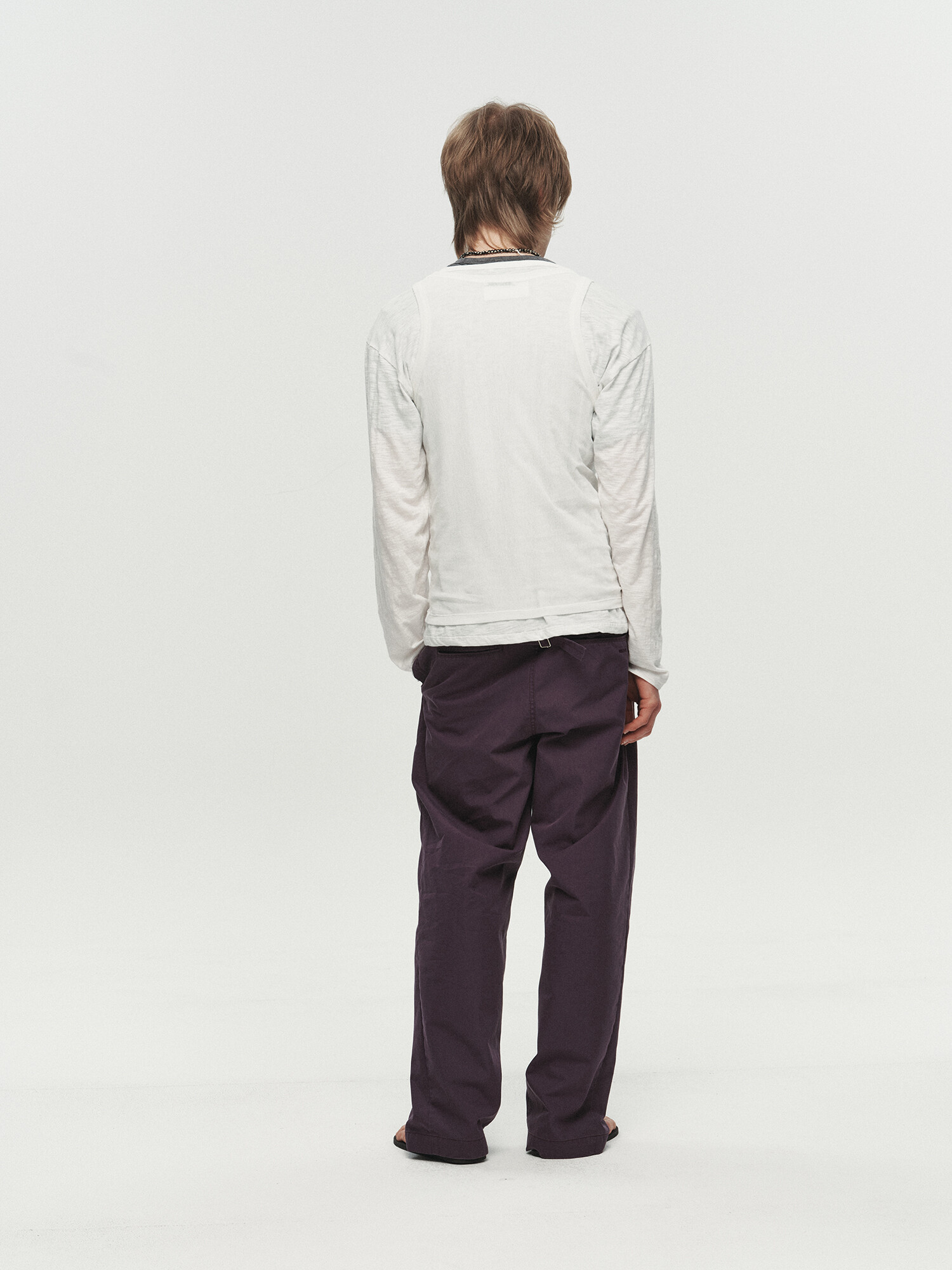 [HEUTE] BASE SLUB HENLEY NECK T-SHIRT (WHITE)