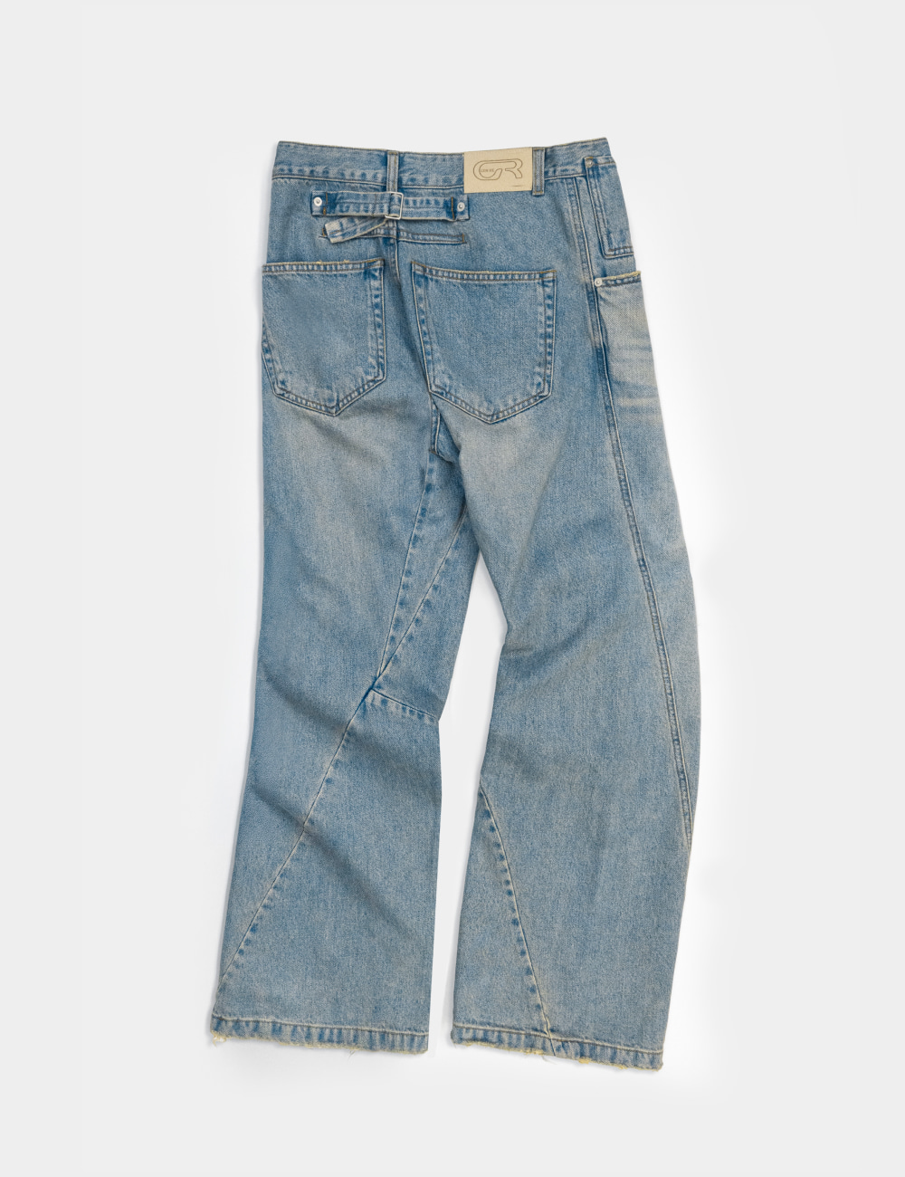 [GEN:RE] Contour Semi Flare Denim Pants Light Blue