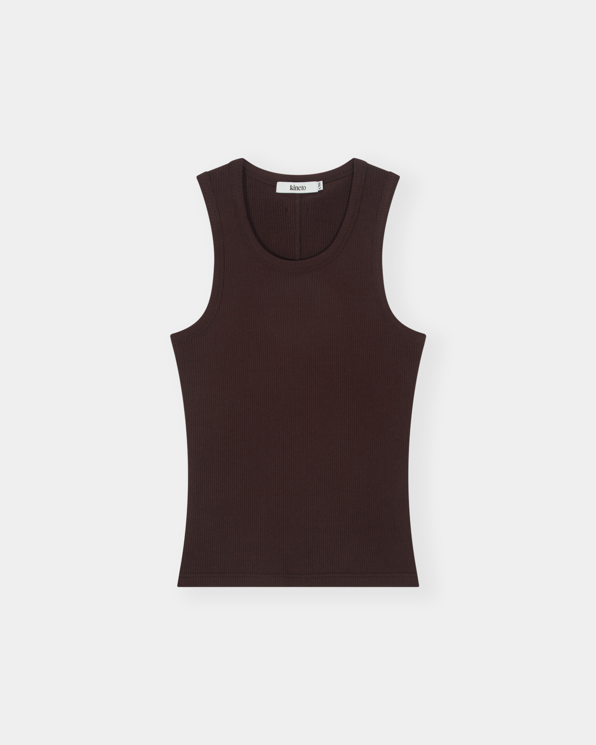 [kineto] Sleek Ribbed Sleeveless Top_Brown