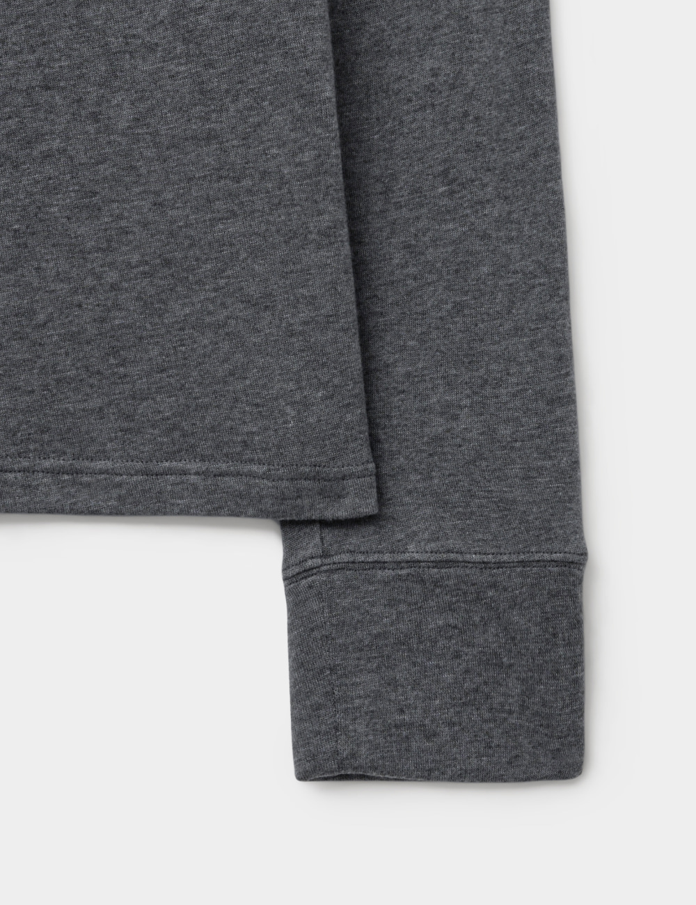 [GEN:RE] Pinched Neck Cut and Sew Wool Knit Charcoal