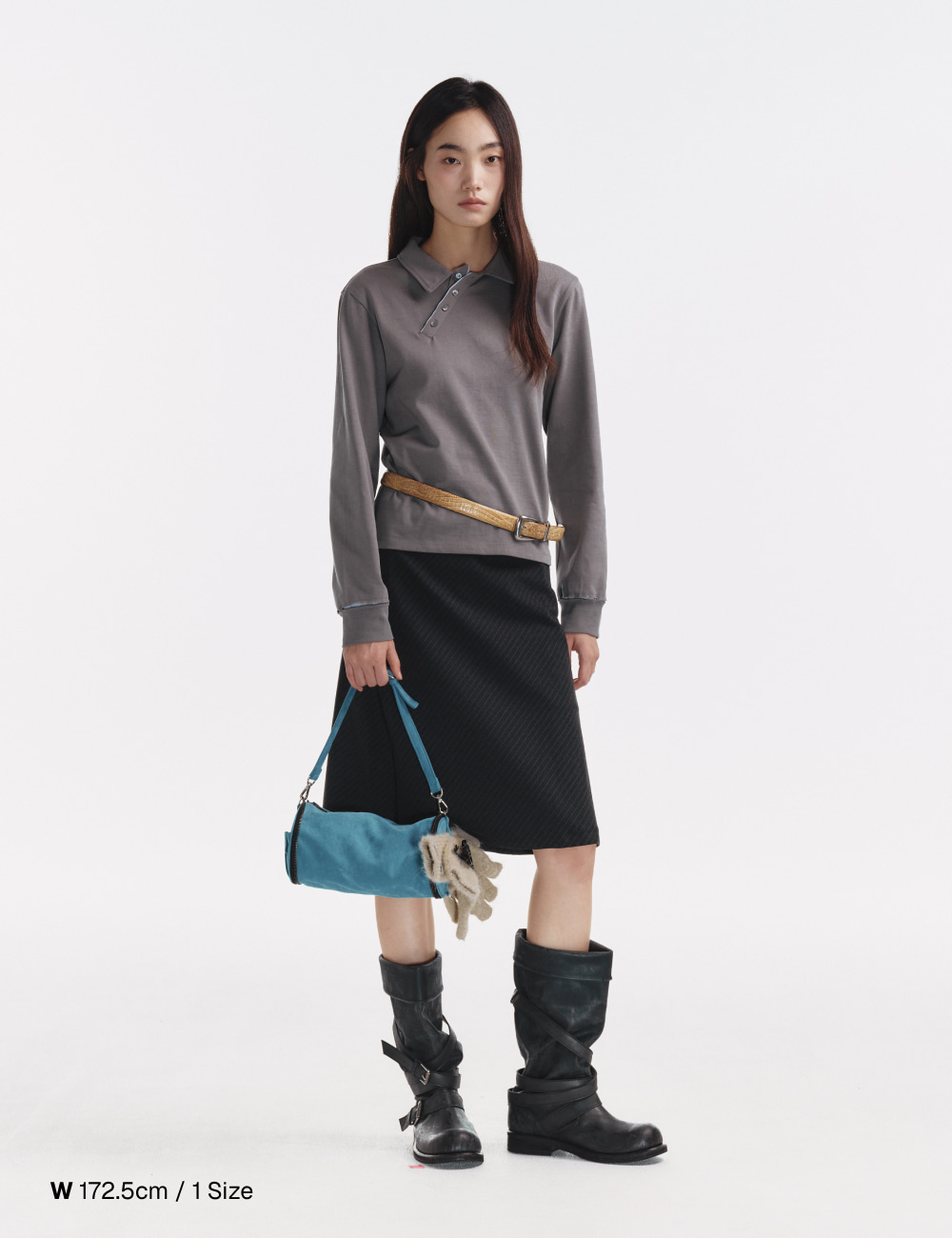 [GEN:RE] Pivot Tape Polo Shirt Navy Grey