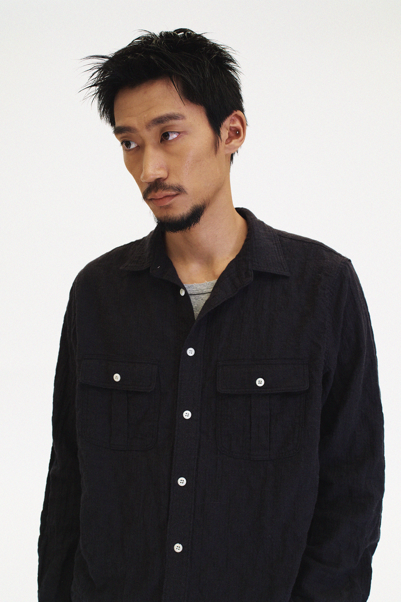 [SURFACE EDITION] BRUSHED WORK SHIRTS BLACK