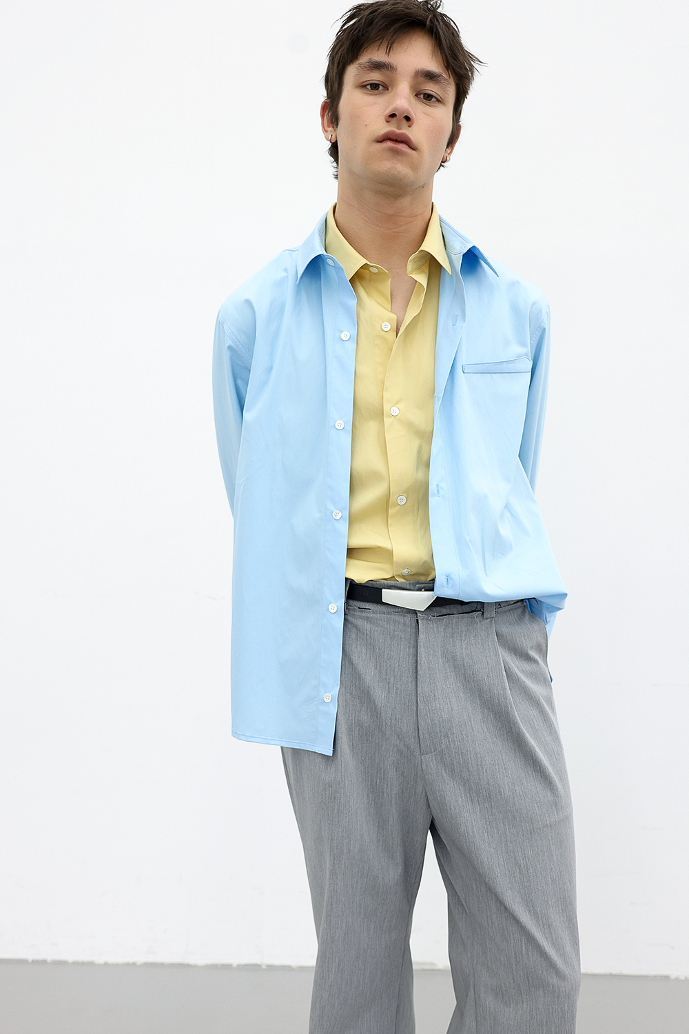 [ANYTIME LOREAK] FREESIA BLOOM SHIRT - SKY BLUE
