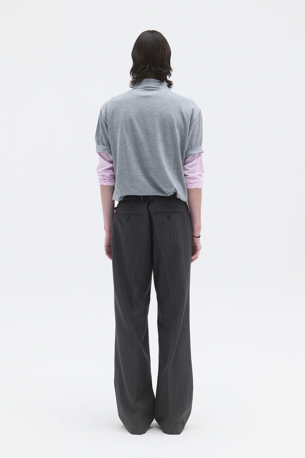 [WINDER] CLASSIC PIQUE TOP - MELANGE GREY