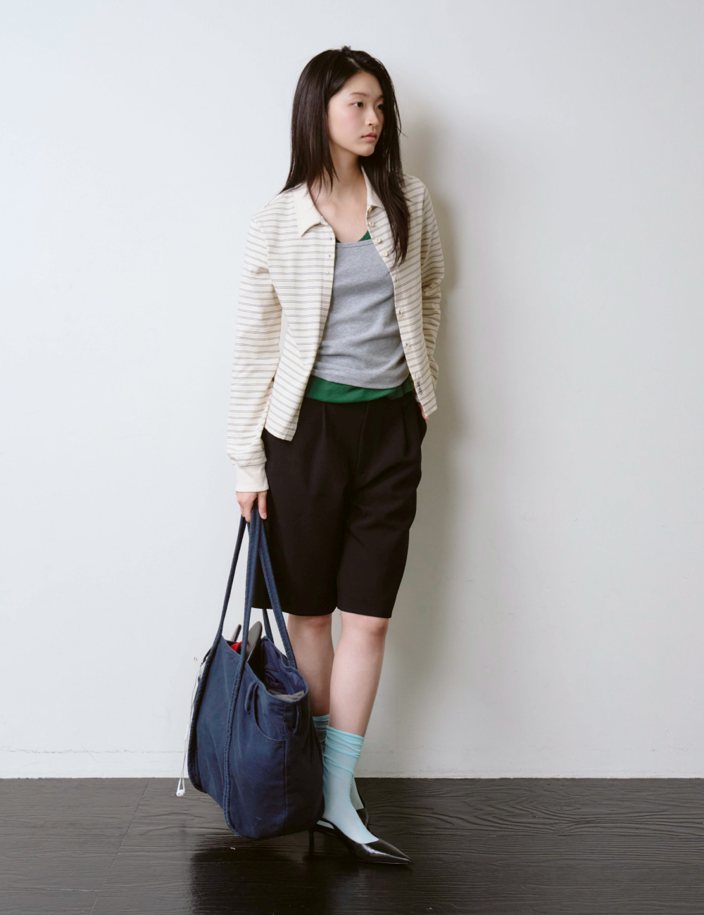 [GEN:RE] Any Way Pique Shirt Cream