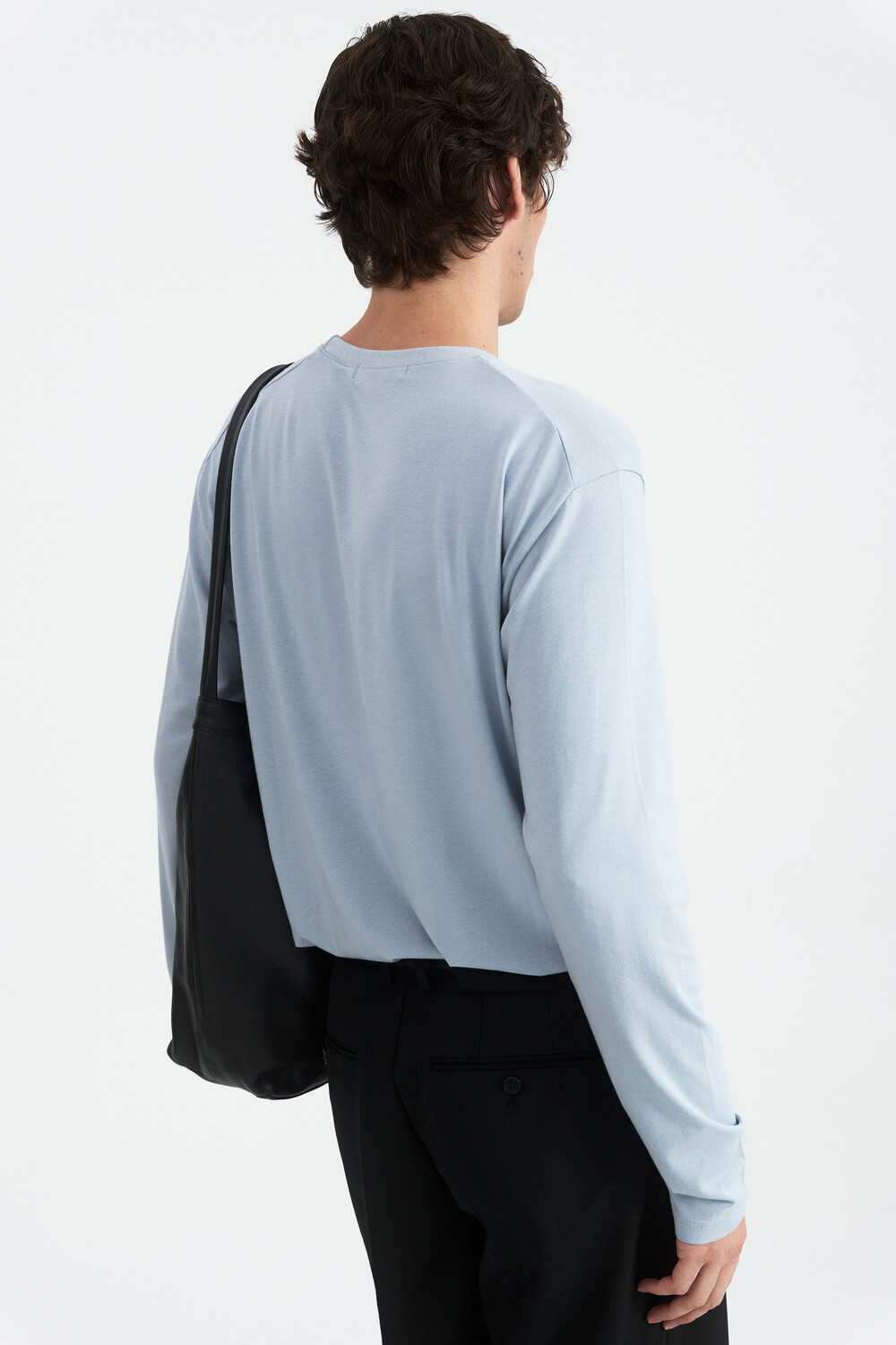 [WINDER] MODAL BLEND JERSEY TOP -DUSTY BLUE