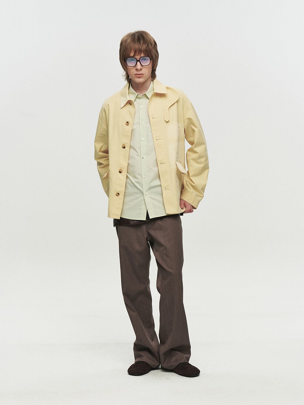 [HEUTE] CONTRAST COLLAR FIELD JACKET (YELLOW)