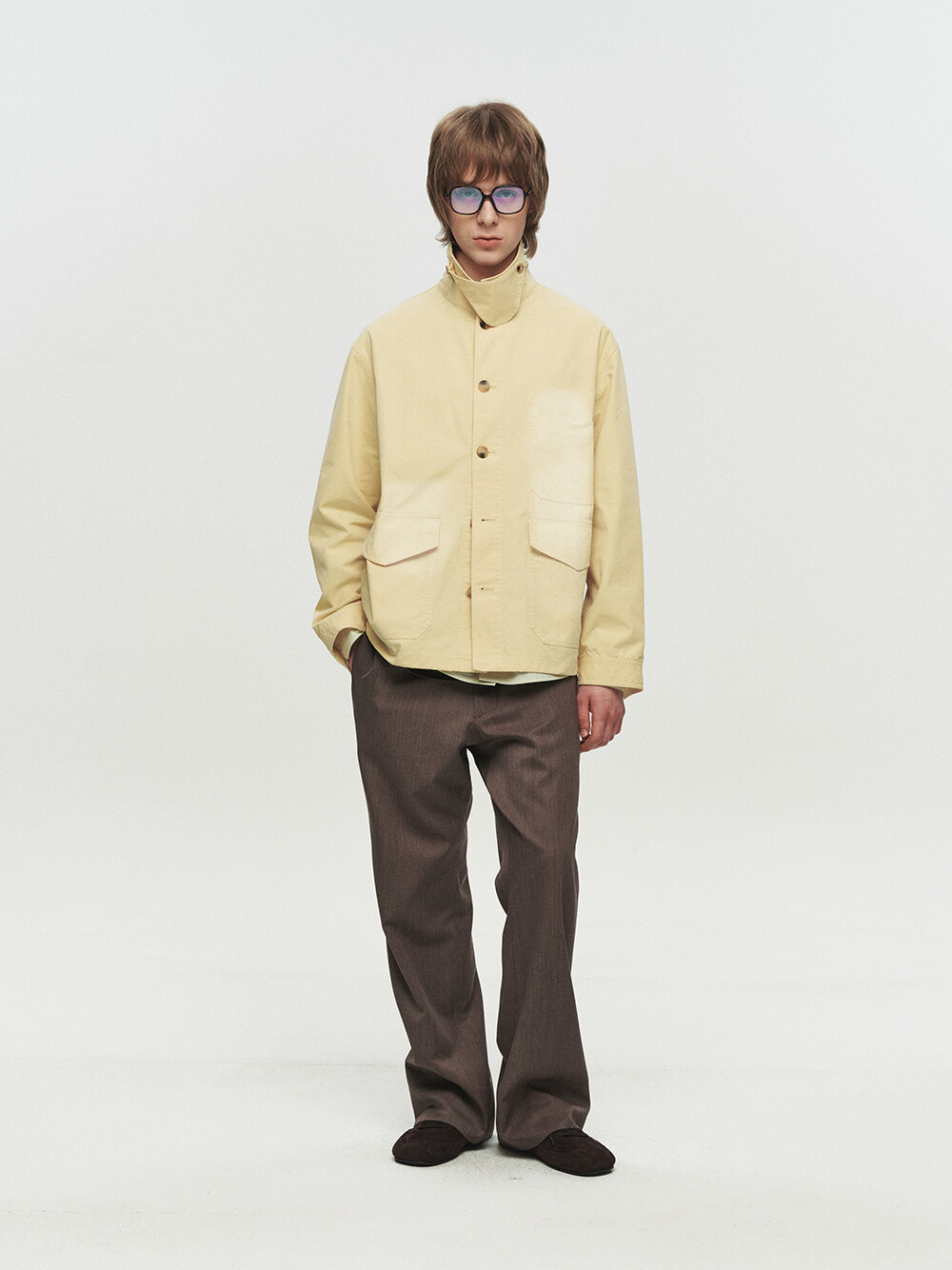 [HEUTE] CONTRAST COLLAR FIELD JACKET (YELLOW)