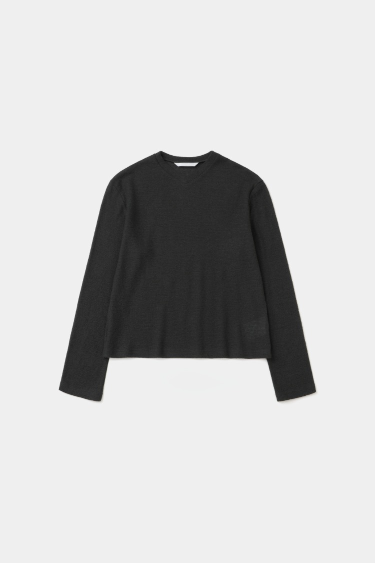 [KANGJUNGSEOK] V NECK WOOL T SHIRTS BLACK