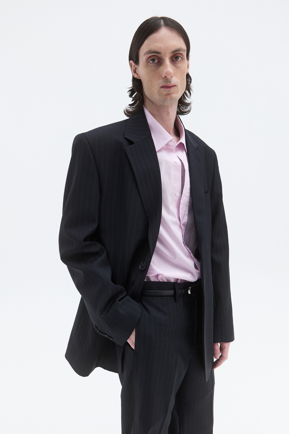 [WINDER] CORE SINGLE TAILORED JACKET -STRIPE DEEP NAVY