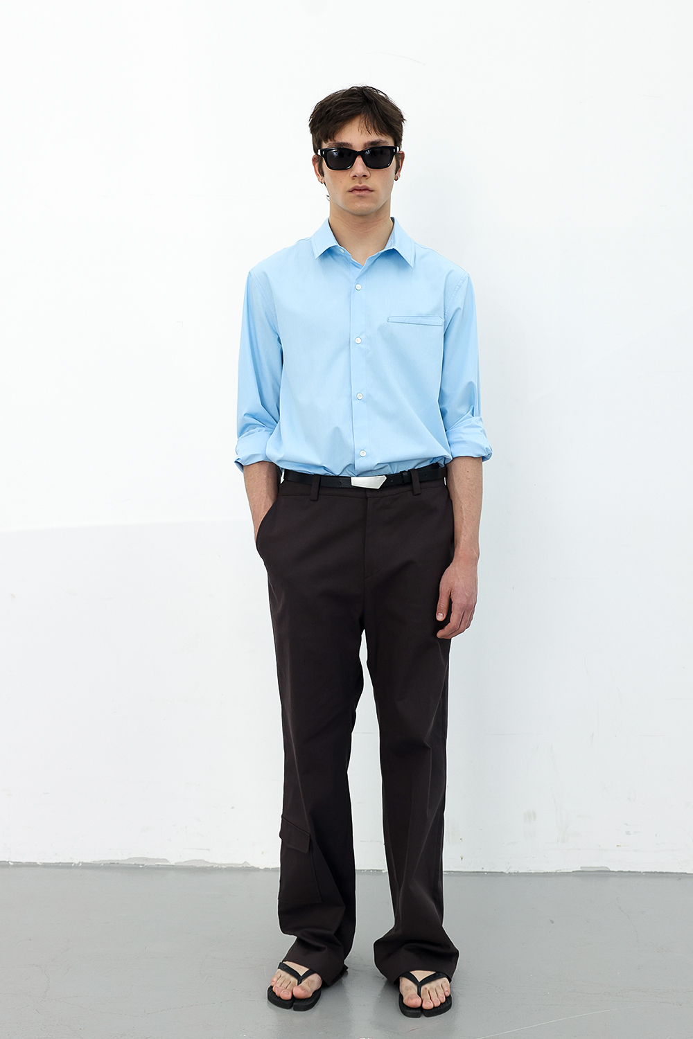 [ANYTIME LOREAK] FREESIA BLOOM SHIRT - SKY BLUE