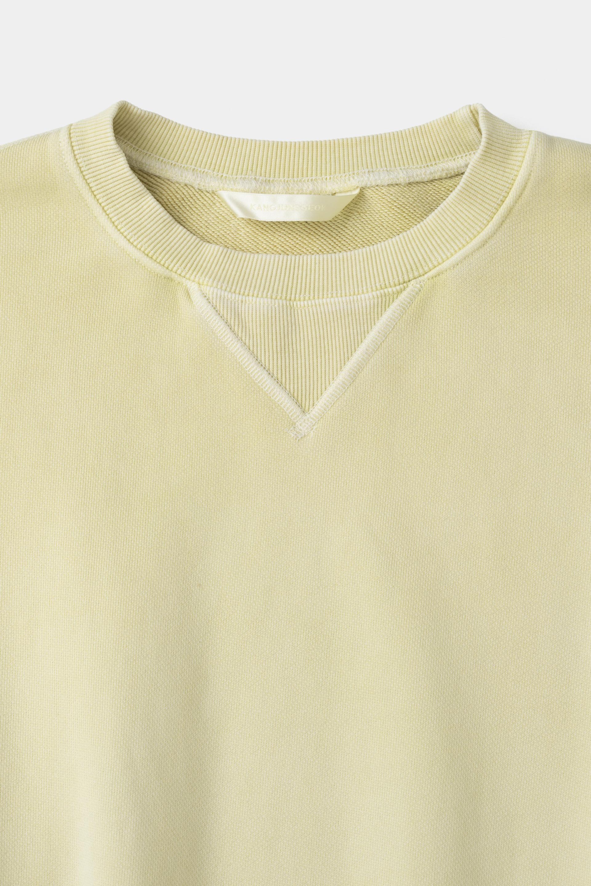 [KANGJUNGSEOK] LEATHER PATCH SWEAT SHIRTS,Yellow