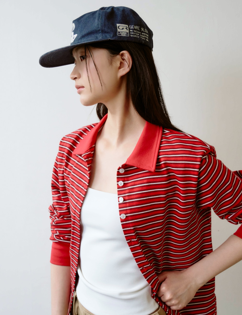 [GEN:RE] Play Homage Washed Ball Cap Navy