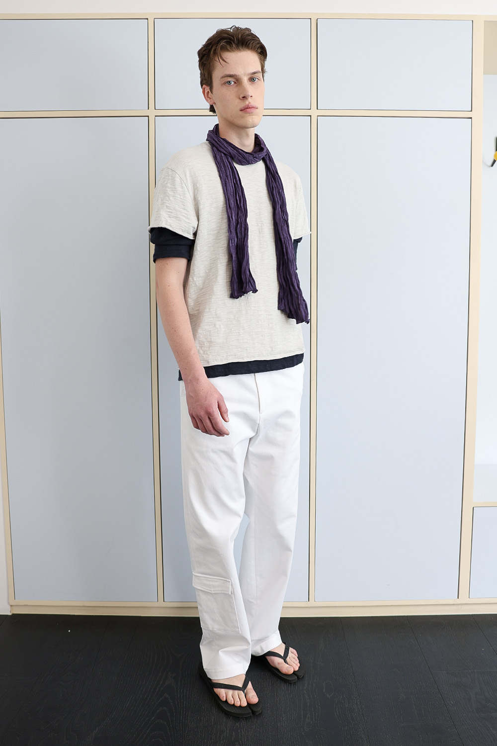 [ANYTIME LOREAK] FADE SLUB HALF T-SHIRT - OATMEAL