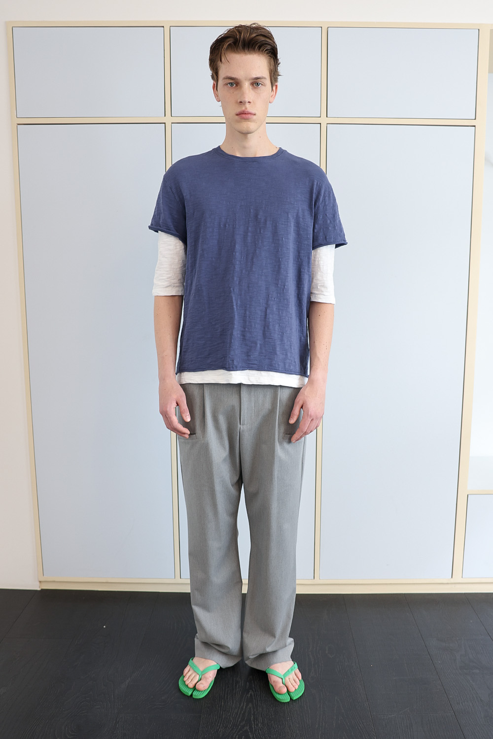 [ANYTIME LOREAK] FADE SLUB HALF T-SHIRT - VINTAGE BLUE