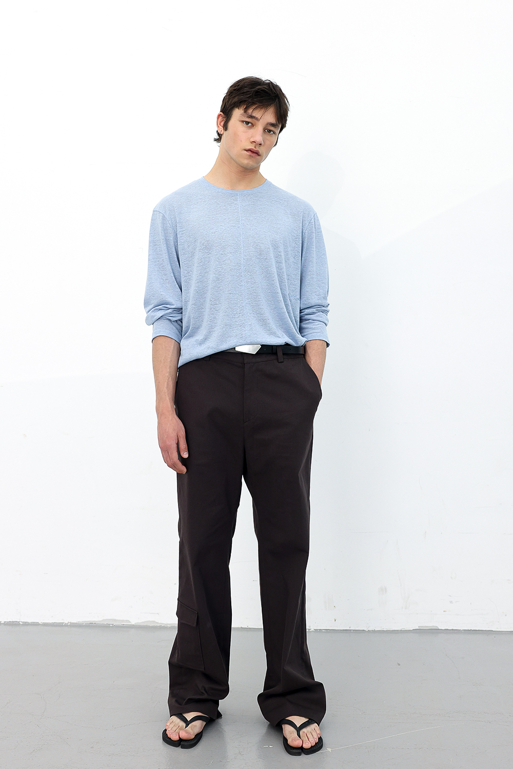 [ANYTIME LOREAK] POPPY WIDE COTTON PANTS - BROWN