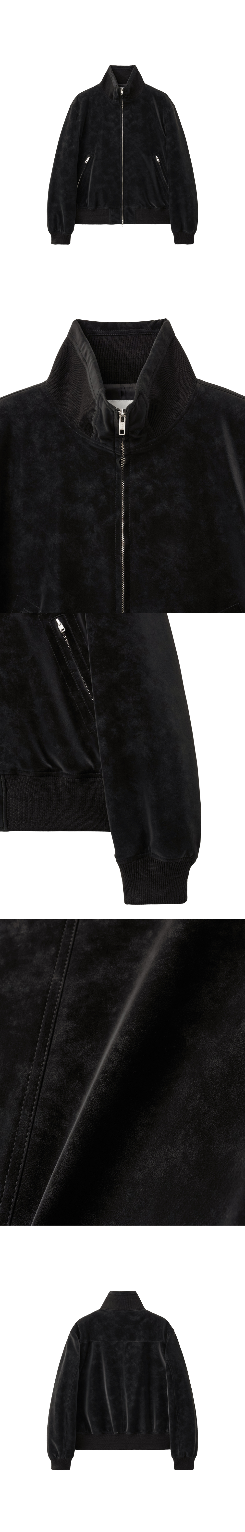 [HALEINE] VELOUR HIGH NECK BLOUSON BLACK (XJ312)