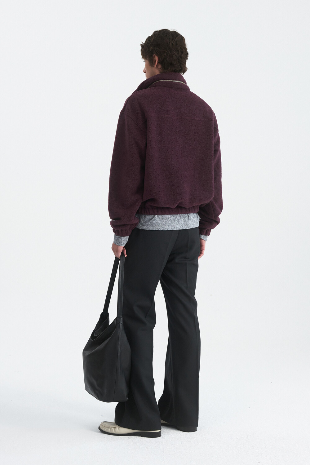[WINDER] RING SNAP FLEECE PULL OVER - PLUM