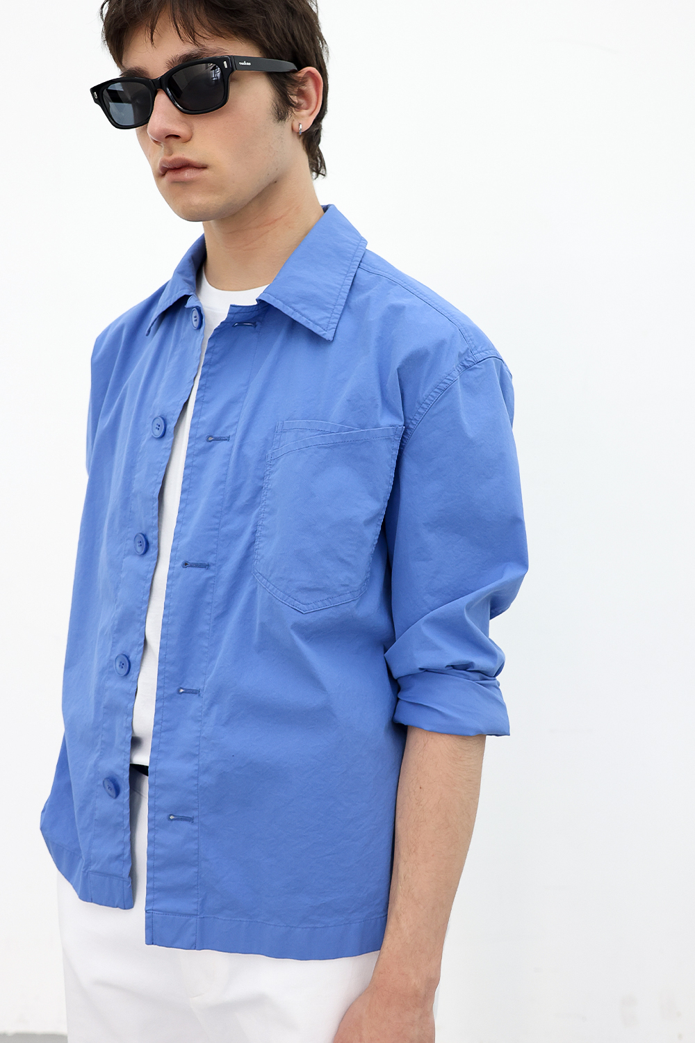 [ANYTIME LOREAK] AIRY WASHED SHIRT - BLUE