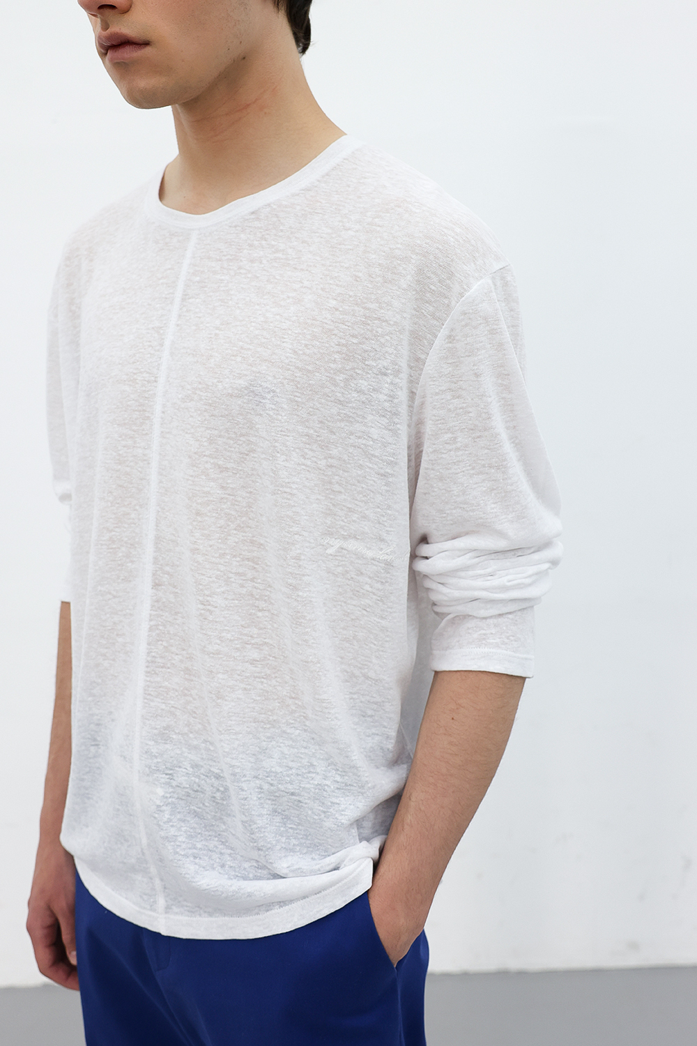 [ANYTIME LOREAK] CAMELLIA LAYERED TEE - WHITE/PINK