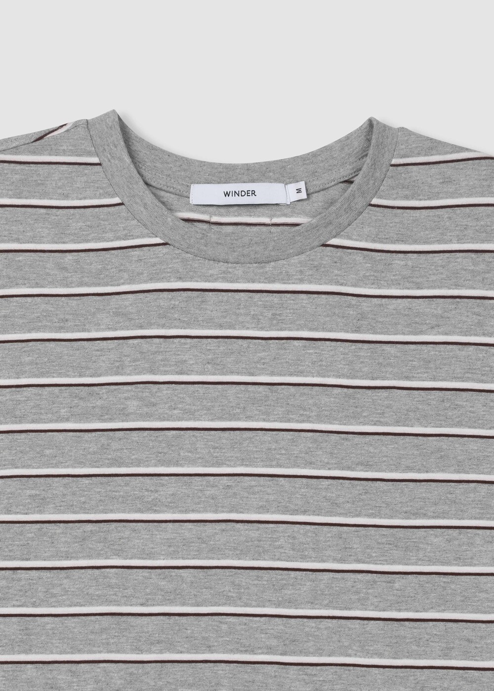 [WINDER] STRIPED COTTON TOP - BROWN / MELANGE