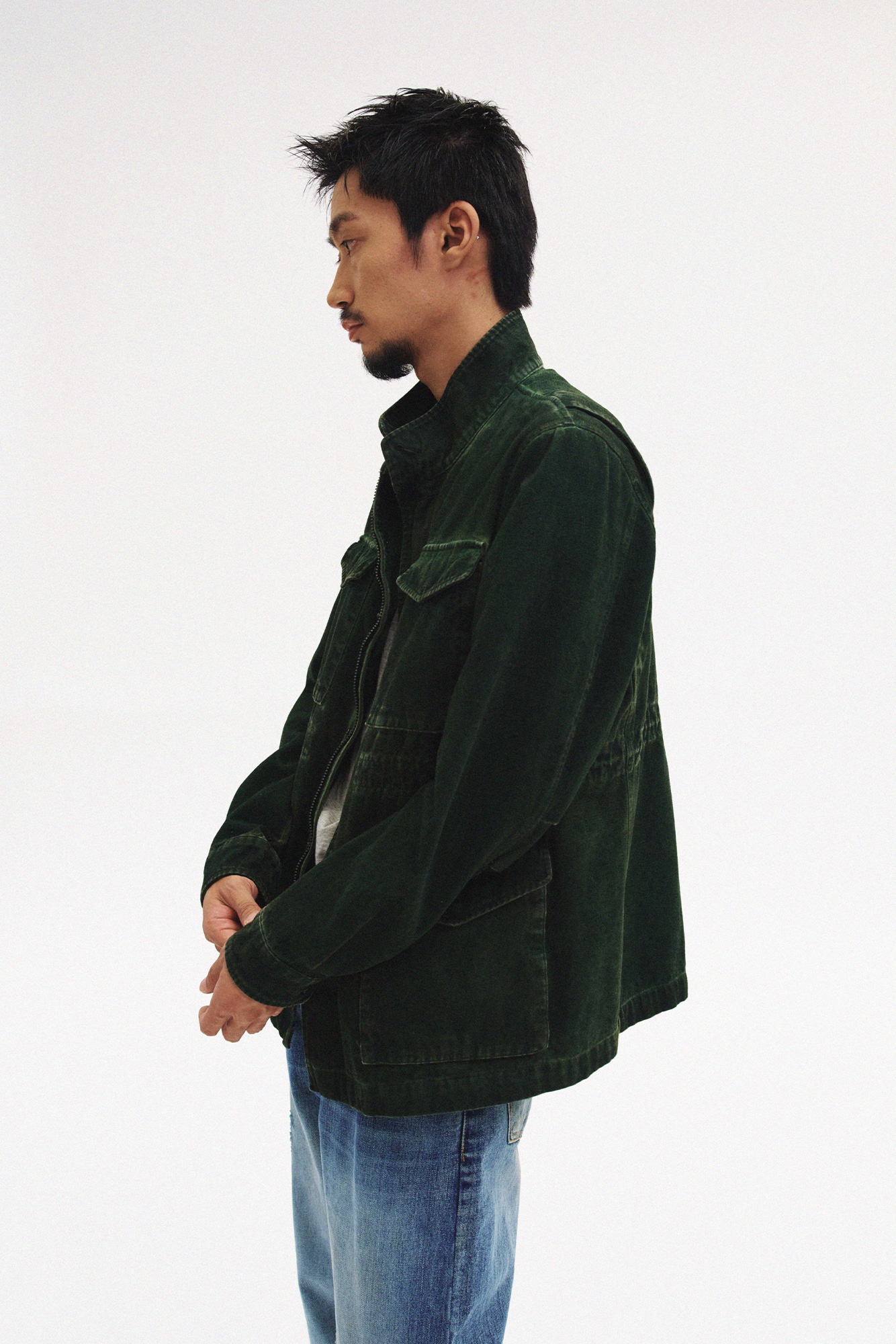 [SURFACE EDITION] OVERDYED FIELD JACKET WASHED GREEN