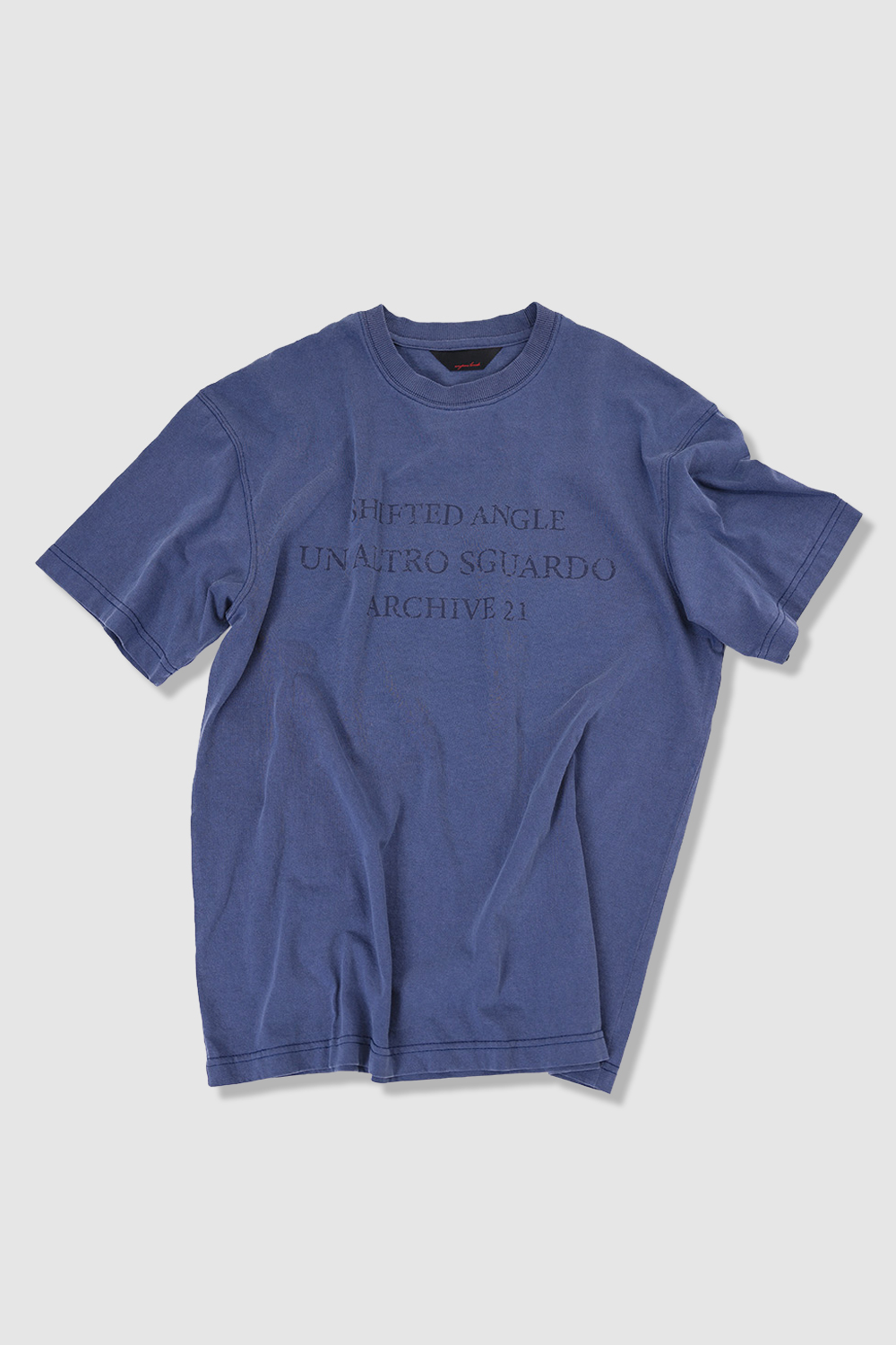 [ANYTIME LOREAK] SEDUM WASHED HALF T-SHIRT - VINTAGE BLUE