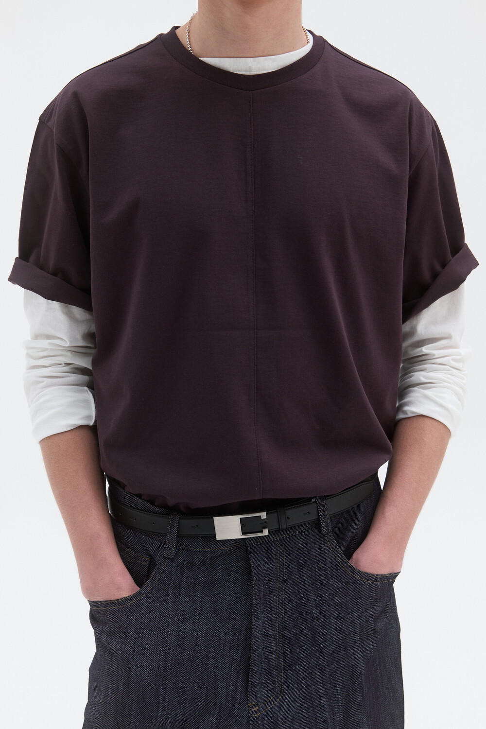 [WINDER] CF COTTON T-SHIRTS - DARK PLUM