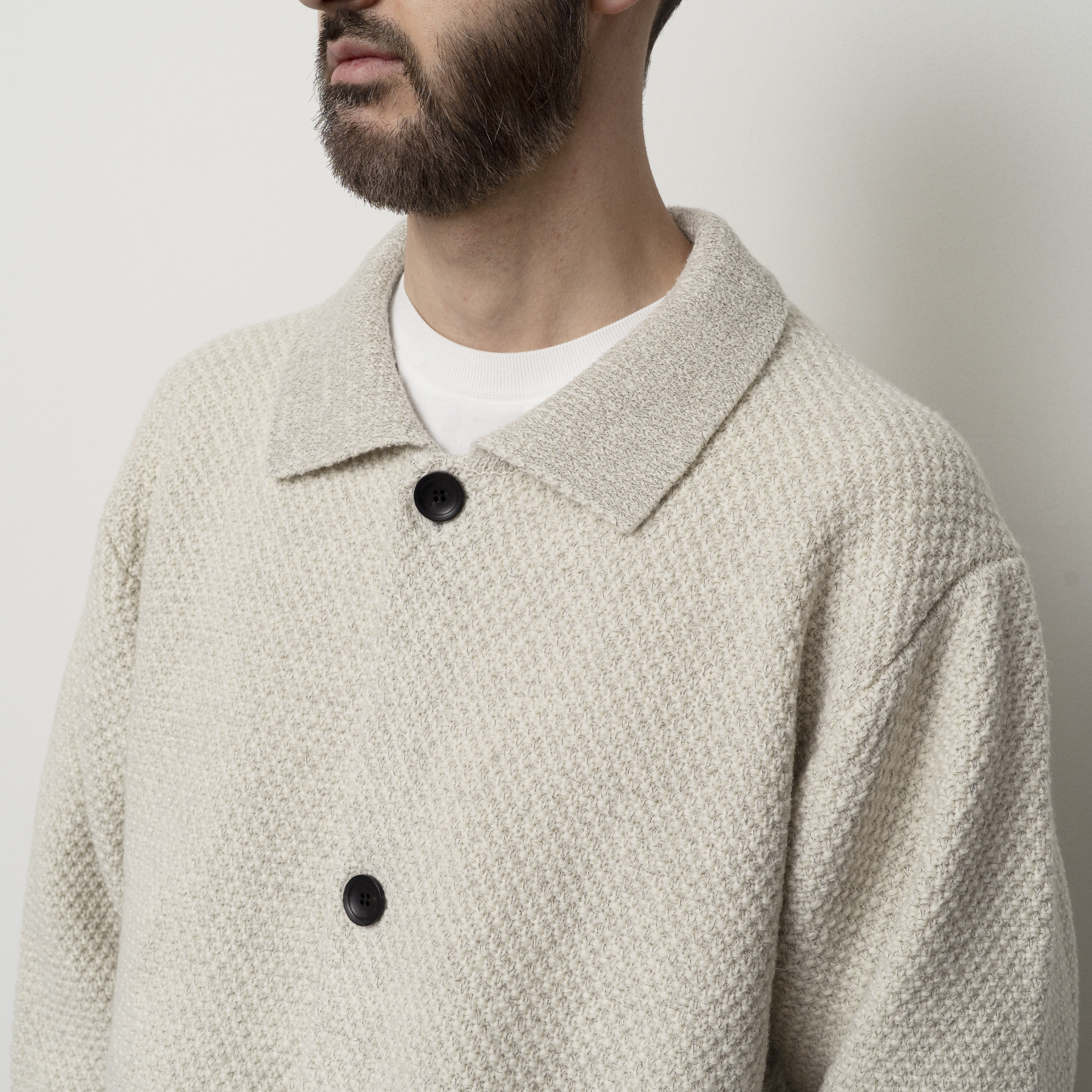 [STILL BY HAND] KN05263OS - 5G knitted blouson BROWN CHARCOAL 사이즈없음