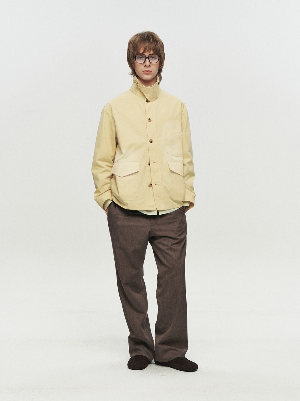 [HEUTE] CONTRAST COLLAR FIELD JACKET (YELLOW)