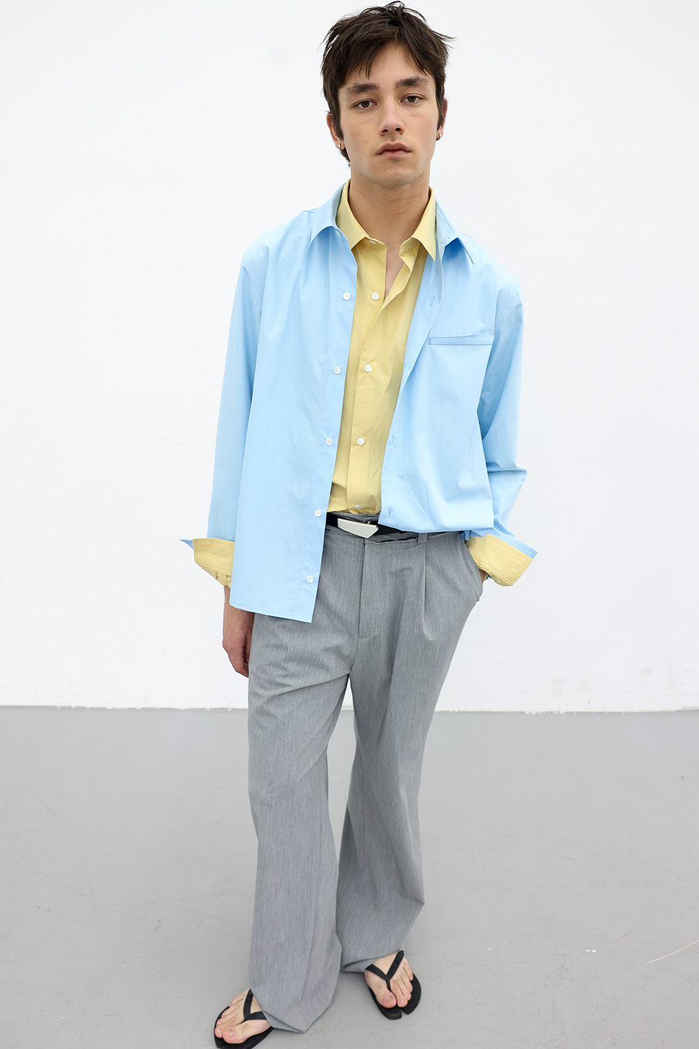 [ANYTIME LOREAK] FREESIA BLOOM SHIRT - SKY BLUE