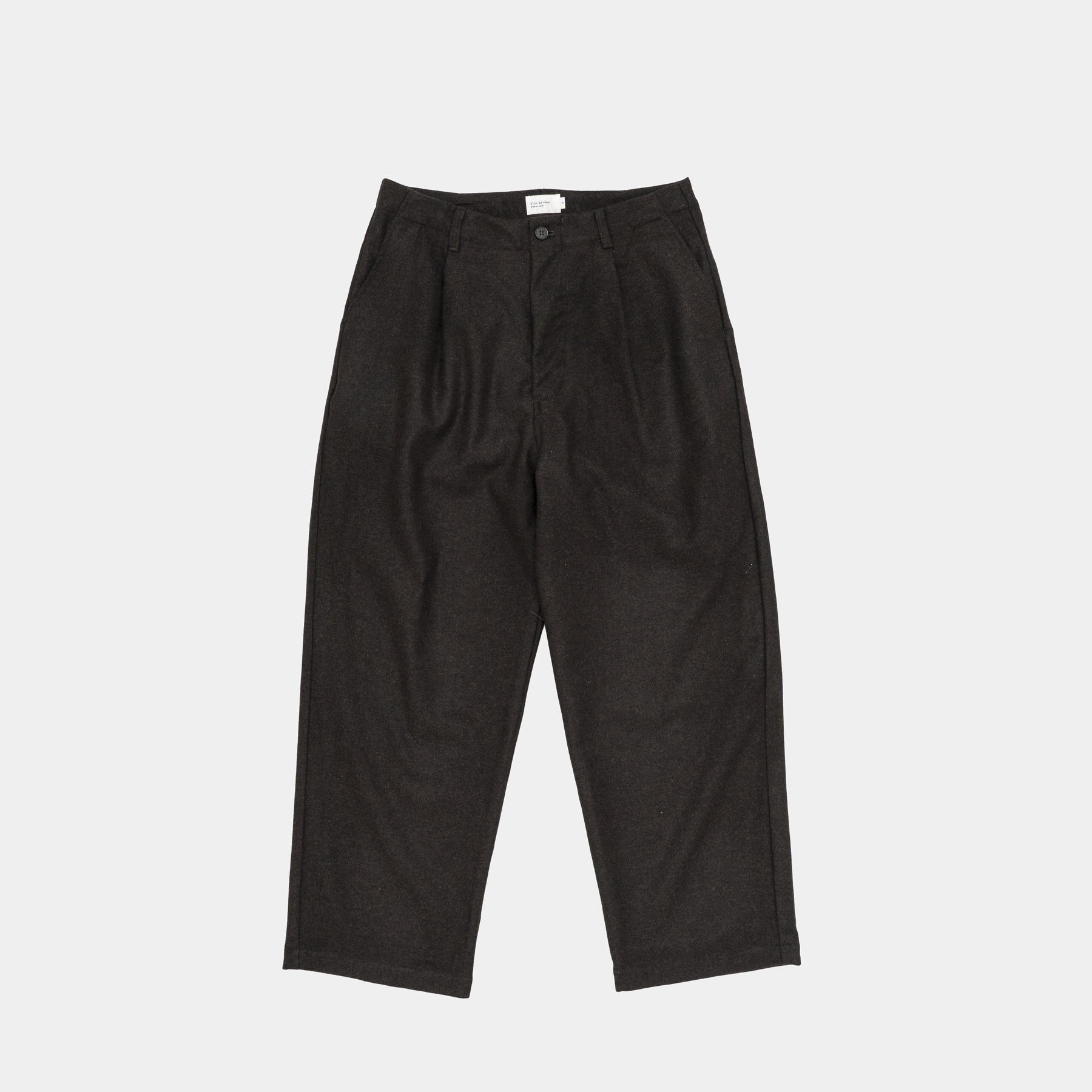 [STILL BY HAND] PT08263OS- W/N wide pants DARK BROWN