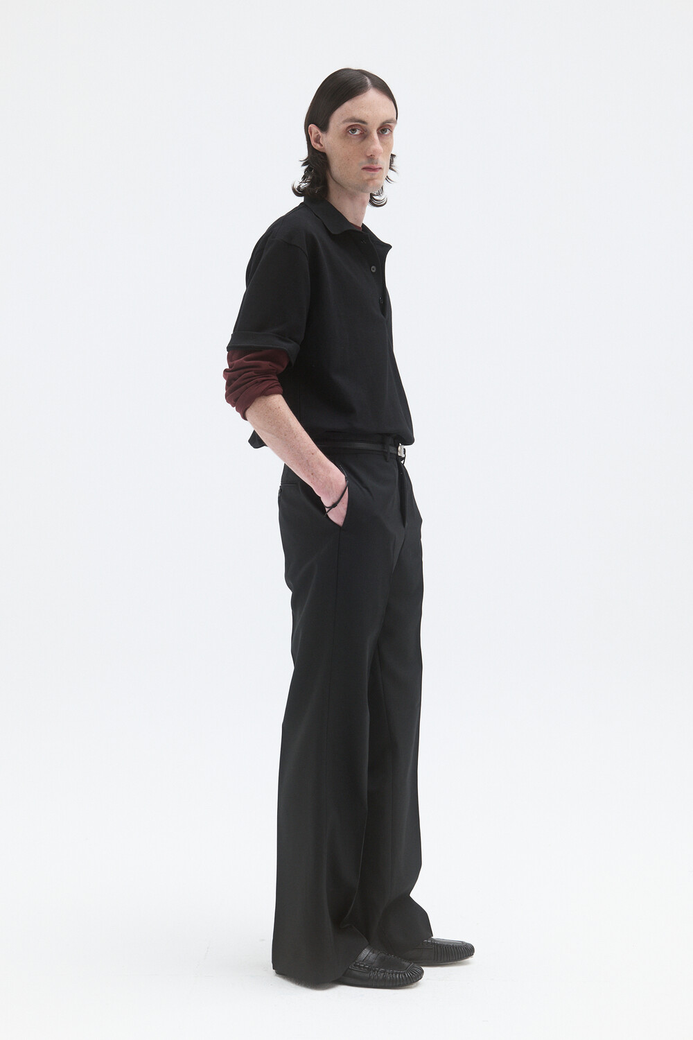 [WINDER] CLASSIC PIQUE TOP - BLACK